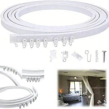 Garnýž GARNÝŽ FLEXIBILNÍ NA STROP NEBO STĚNU, ZÁCLONOVÁ LIŠTA 5 M, OHÝBATELNÁ