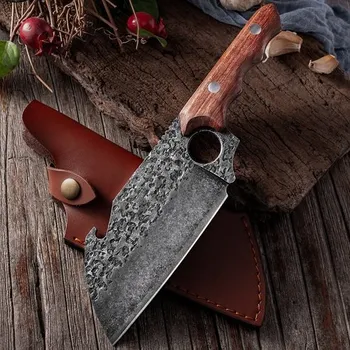 Kuchyňský nůž Kuchyňský sekací nůž KA 19945 Hnědá/S pouzdrem