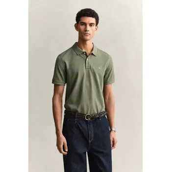 Pánská košile POLOKOŠILE GANT REG SHIELD SS PIQUE POLO DARK CACTUS MELANGE