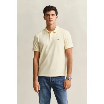 Pánská košile POLOKOŠILE GANT REG SHIELD SS PIQUE POLO VANILLA YELLOW