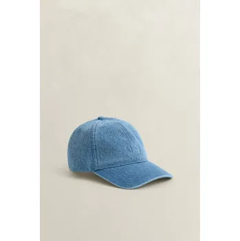 Kšiltovka KŠILTOVKA GANT DENIM CAP SEMI LIGHT BLUE BROKEN IN