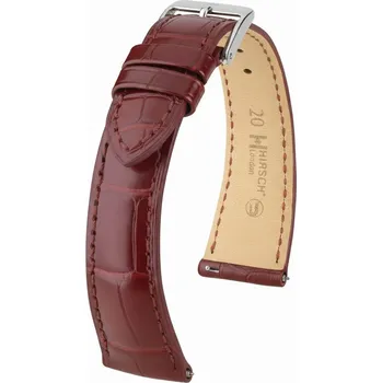 Řemínek na hodinky Kožený řemínek Hirsch London L 04307069-2, červený, aligátoří kůže, délka L, Quick Release