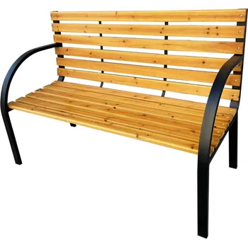 Zahradní lavice MOB Zahradní lavička Akord Dereck (černá + přírodní dřevo)
