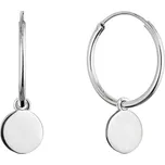 Stříbrné náušnice kruhy s lesklou placičkou 61058