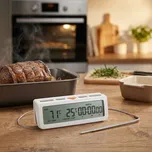 TESCOMA Accura bílá - teploměr do trouby se sondou a časovačem plastový