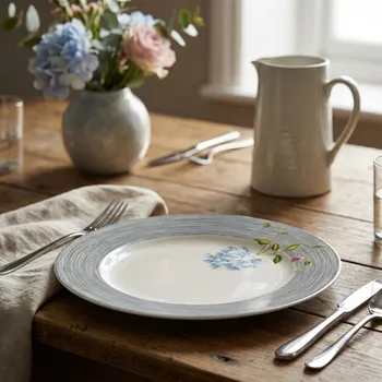 Talíř Porcelánový mělký obědový talíř LAURA ASHLEY HERITAGE šedý 26 cm