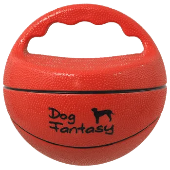 Hračka pro psa Míč Dog Fantasy pískací s rukojetí 15cm