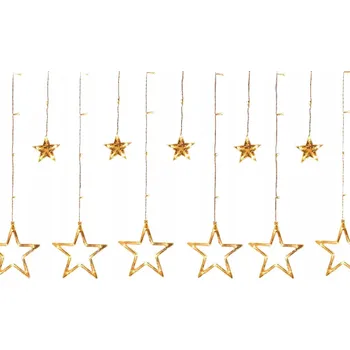 Vánoční dekorace Světelný řetěz Girlanda Závěs Hvězdičky LED Teplá Bílá