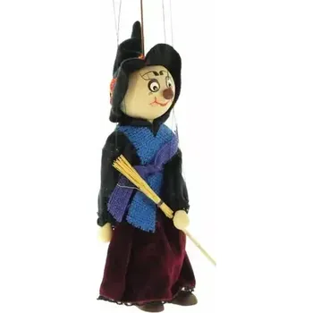 Dřevěná hračka Česká dřevěná hračka Dřevěné velké loutky - Čarodějnice (CH225043)