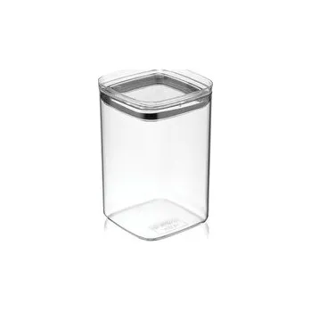 Dóza na potraviny PLASTOVÁ NÁDOBA NA UCHOVÁVÁNÍ POTRAVIN ČTVERECOVÁ CRYSTAL 1,4L