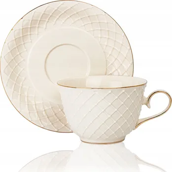 Jantarový set Veroni: 2 šálky 280 ml – Elegantní DÁREK KE DNI MATEK