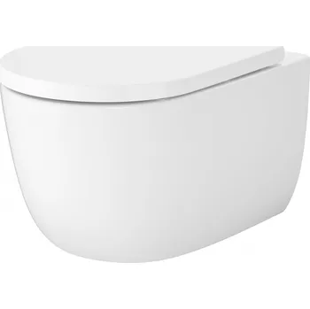 Klozet Cersanit Navado wc mísa se sedátkem s pomalým sklápěním závěsná bez splachovacího kruhu s vírovým splachováním bílá lesk S4036-001