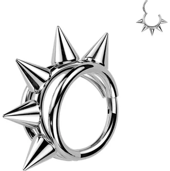 Piercing Šperky4U Piercing segment kruh TITAN s hroty - TIT1692-1210