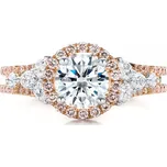 Olivie Růžově zlacený stříbrný prsten 3365