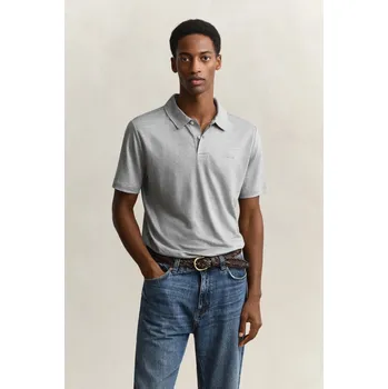 Pánské oblečení POLOKOŠILE GANT LINEN SS POLO CERAMIC GREY