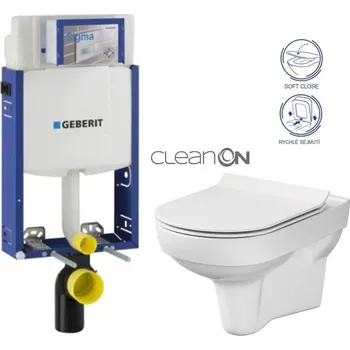 WC sedátko GEBERIT KOMBIFIX ECO, nádržka UP 320 bez tlačítka + WC CERSANIT CITY NEW CLEANON + WC SEDÁTKO SLIM 110.302.00.5 CI2