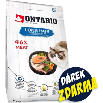 Volný čas Krmivo Ontario Cat Longhair 2kg + 4 kapsičky ZDARMA