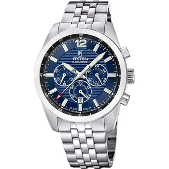 Hodinky Festina Timeless Chronograph 20742/4 + prodloužená záruka 5 let + 5 let na výměnu baterie zdarma + možnost výměny do 190 dní + zkrácení řemínku zdarma + doprava zdarma