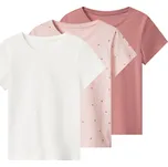 lupilu® Dětské triko, 3 kusy (bílá / růžová / světle růžová, 122/128)
