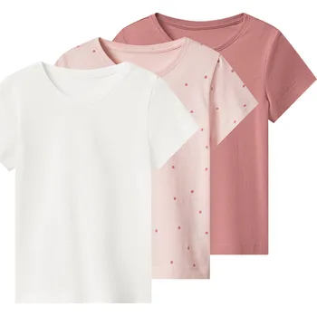 lupilu® Dětské triko, 3 kusy (bílá / růžová / světle růžová, 122/128)