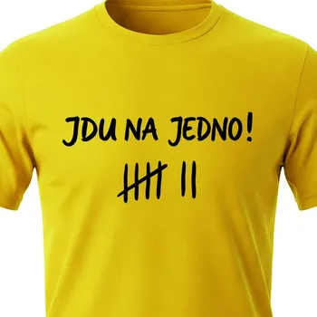 Pánské tričko Tričko Pivo - Jdu na jedno! - velikost L, Barva Žlutá