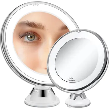 Kosmetické zrcátko Camerazar LED osvětlené otočné kosmetické zrcátko s přísavkou na líčení