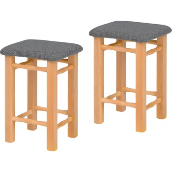 Taburet Taburet, set 2 ks, olše/šedá, KIMI
