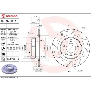 Brzdový kotouč Brzdový kotouč BREMBO 09.9793.1S
