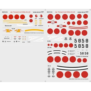 Plastikový model 1/72 Decal Japanese Transport and Utility Aircraft