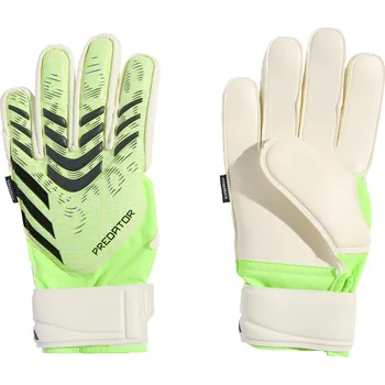 Míčový sport ADIDAS Dětské brankářské rukavice Predator Match Fingersave 4 BÍLÁ|ZELENÁ|ČERNÁ