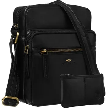 Pánská městská taška z přírodní hnědé kůže Barva: Černá