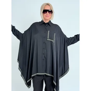 Dámská košile Voga Móda Černá košile YZY Černá, UNI S-XXL