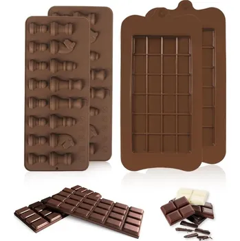 Betonová forma shockassist Sada 4 silikonových formiček na čokoládu - kostkované a obdélníkové tvary na sladkosti,