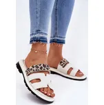 Dámské Kožené Pantofle S Suchým Zipem Leopard Vinceza 66769