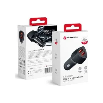 Autonabíječka Forcell F-Energy Carbon 2× USB-A QC 3.0 3A 36W CC50-2A černá - Forcell + zdarma možnost vyzkoušet a vrátit zboží do 30 dní