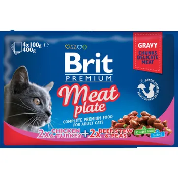 Krmivo pro kočku Brit Premium Cat kapsa Meat Plate 400g (4x100g) - min. odběr 24 ks
