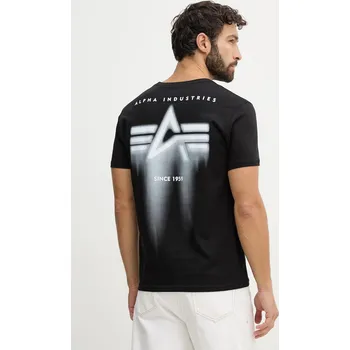 Pánské tričko Bavlněné tričko Alpha Industries Spray Print 266526 černá 99X, vel. XXXL