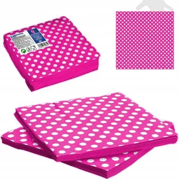 Papírový ubrousek Elegantní papírové ubrousky s růžovými puntíky