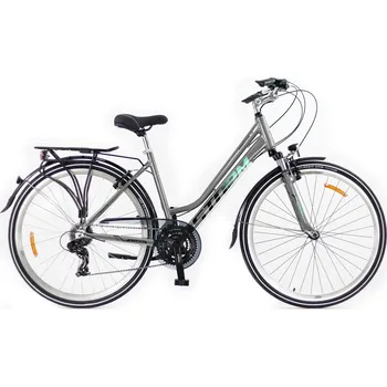 Městské kolo Trekingové kolo Storm Marathon 1.0 Lady, rám 17 palců, kola 28", stříbrné