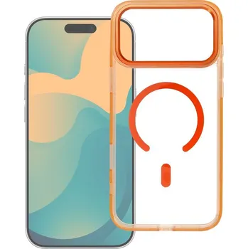 Náhradní kryt pro mobilní telefon Kryt Cover Frame Clear Hybrid Mag Cover s MagSafe pro iPhone 17 Pro Hermes Orange