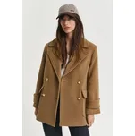 KABÁT GANT WOOL MID LENGTH PEACOAT ROASTED WALNUT