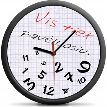 Hodiny Nástěnné hodiny s motivem knihy, komiksu – litevština, škola, práce