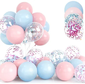 Party dekorace Sada 30 růžových a modrých balónků, 12palcové balónky Gender Reveal Héliové latexové balónky Gender