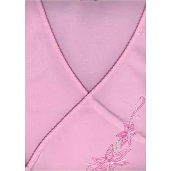 Dámská noční košile Taro, mateřská noční košile 113-Asia, dlouhý rukáv, růžová s výšivkou, vel. XL