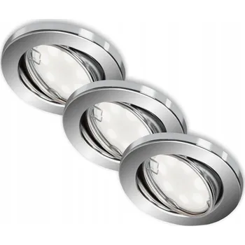 LED Stropní Světla 3x3W GU10 Teplá barva 3000K Chrom IP23 Obývací Pokoj Kuchyně