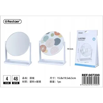 Zrcadlo Zrcadlo Kulaté Bílé s Květinovým Vzorem pro Dekoraci