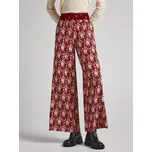 Červené dámské vzorované zkrácené široké kalhoty Pepe Jeans
