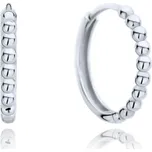 Olivie MINET Zlaté náušnice z bílého zlata kroužky Au 585/1000