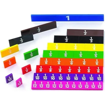 Dřevěná hračka Vzdělávací sada Barevné zlomky v řadách