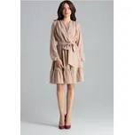 LENITIF Elegantní volánkové šaty Béžová